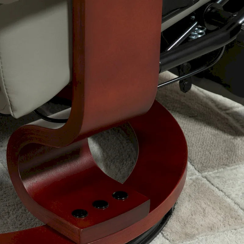 HomCom Faux Leather Manual Swivel Recliner Chair With Extendable Footrest