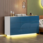 9-Drawer Storage Dresser Cabinet With Light, 15.7 W x 55.1 L x 30.3 H