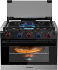 Liquefied Petroleum Gas Stove Oven Combo, 21 in High, 3 Burners, 1.8 cu ft