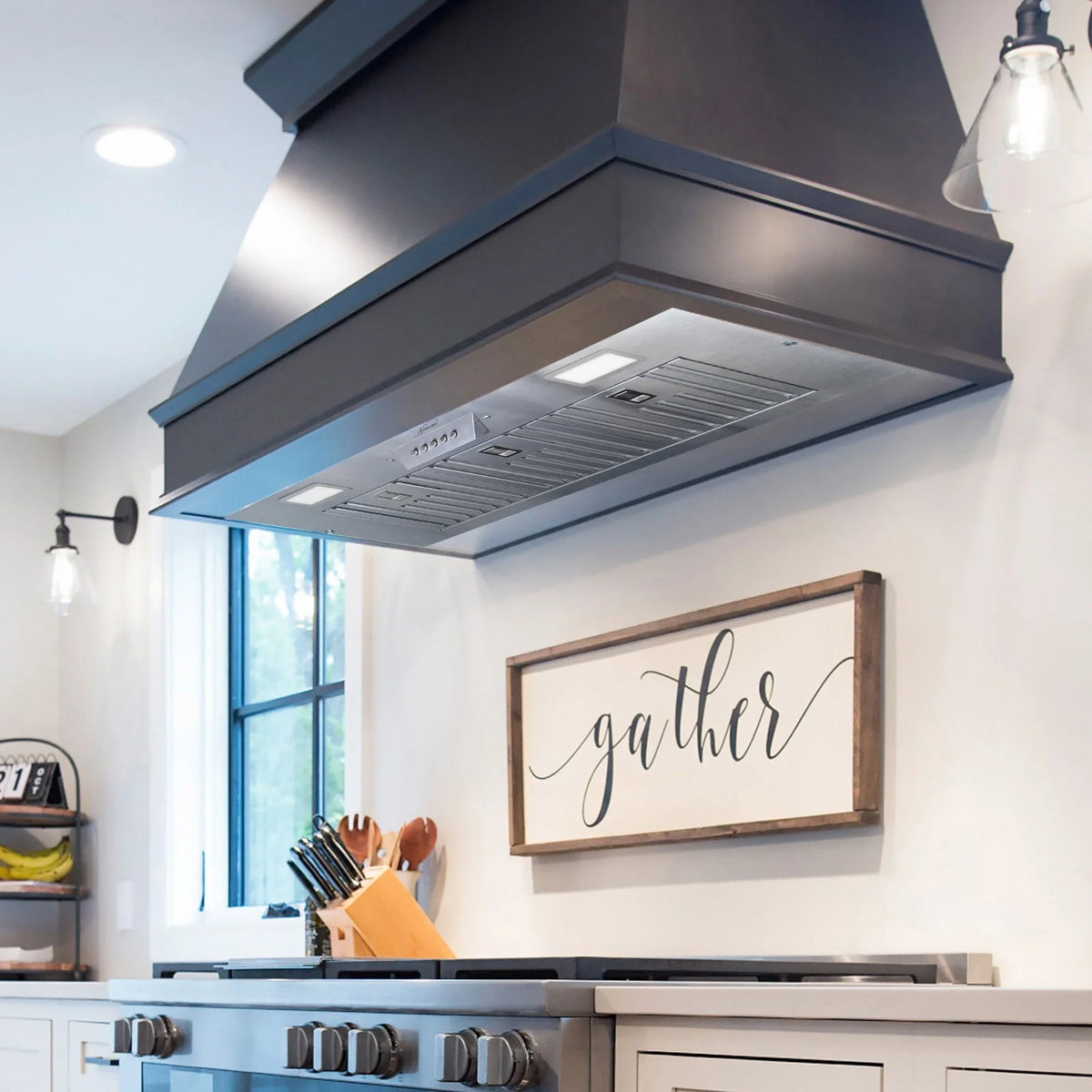 Akicon Ducted Range Hood Insert, Stainless Steel, 3-Speed 600 CFM, 36in Cold