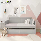 Bellemave Twin Wood Storage Daybed With 2 Drawers, Gray
