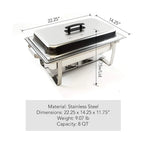 Alpha Living Stainless Steel Chafing Dish Set, 4 Pack, 8 Quart - 24 x 15.5 x 14.38 Inches