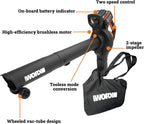 WORX 40V Cordless Leaf Blower, Vacuum And Mulcher With 2 x 4.0 Ah Batteries And Charger - WG583