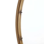 Round Wall Mirror With Antique Brass Finish And Decorative Ring Detail - 31.5in W x 1.5in D x 35in H