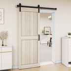 Uforic Sliding Barn Door With Hardware Kit, 48 x 84 in, Gray