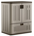 Suncast Single Drawer Resin Base Storage Cabinet - Platinum Metallic