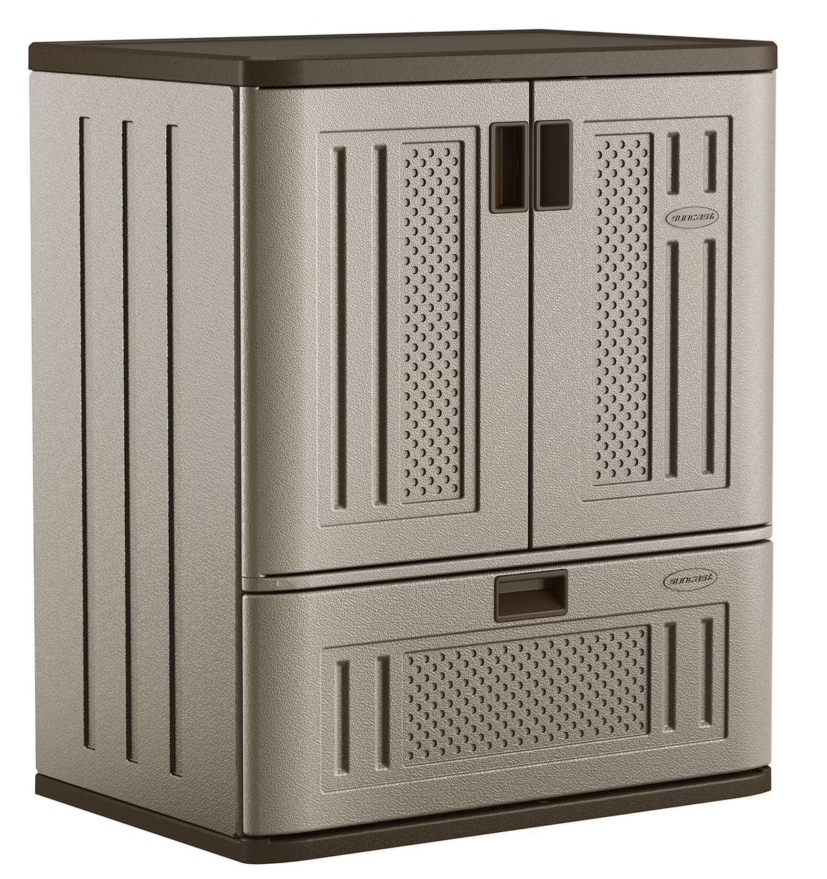 Suncast Single Drawer Resin Base Storage Cabinet - Platinum Metallic