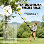 AVADA 2-in-1 Electric Pole Saw With 6 Inch Brushless Mini Chainsaw, 2 x 3000mAh Batteries, 15.7FT Reach
