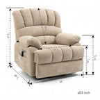 Comfort Stretch Power Lift Recliner Chair With 8-Point Vibration Massage, 24 in Seat Width, 25 in Seat Depth, 20 in Seat Height