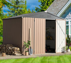 AECOJOY Metal Outdoor Storage Shed 8 ft x 6 ft - Lockable Doors
