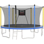 SHINPT 14ft Outdoor Trampoline With Safety Net, Basketball Hoop And Ladder