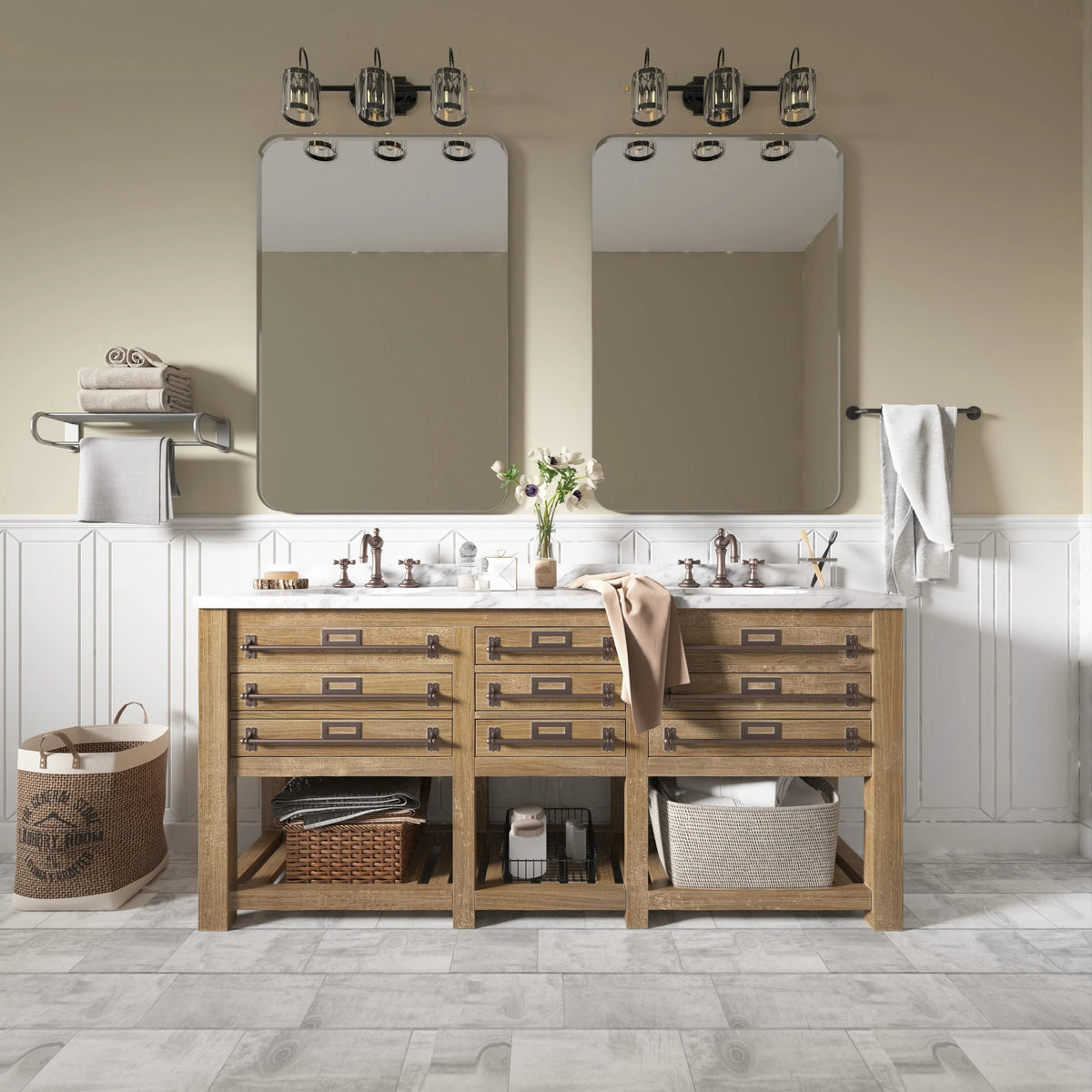 Aluminum Alloy Rounded Corner Wall Vanity Mirror