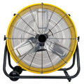 24 Inch Heavy Duty Drum Air Circulator Fan, 3 Speed, Yellow