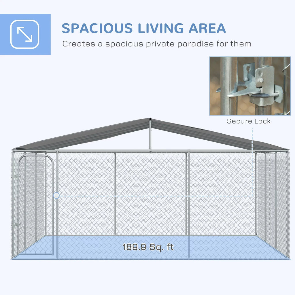 PawHut Dog Kennel Playpen With Waterproof Cover, 15' x 15' x 7.5' - D02-049V02