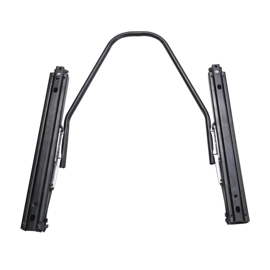 Racing Seats With Double Slider, PVC And Suade Material, Black - Set Of 2 Pieces