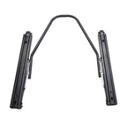 Racing Seats With Double Slider, PVC And Suade Material, Black - Set Of 2 Pieces