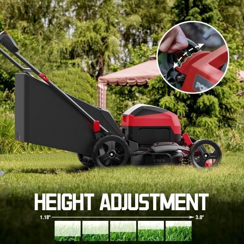 Electric Lawn Mower 40V Cordless 17 Inch 2-In-1 With 4.0Ah Battery - Foldable Handles