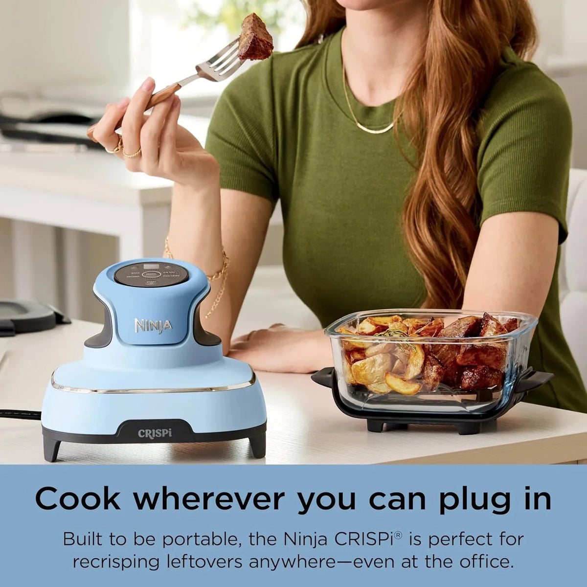Ninja Crispi 4-in-1 Portable Glass Air Fryer Cooking System, 1500W, 4 QT And 6-Cup Containers