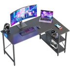 Small L-Shaped Computer Desk With Reversible Storage Shelves - 55-Inch / 47-Inch