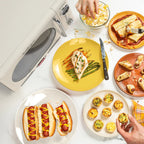 Nostalgia Retro Compact Countertop Microwave Oven 0.7 Cu. Ft. 700-Watts Orange