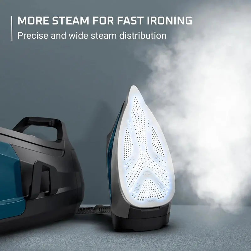 Rowenta Steam Generator Iron, 1800W, 1.1L Tank, Blue, 18.11in x 11.81in - DG8624