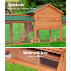 i.Pet Wooden Pet Hutch, 220 x 52 x84 cm