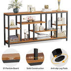 3-Tier Console Sofa Table With Storage, 70.9 Inch