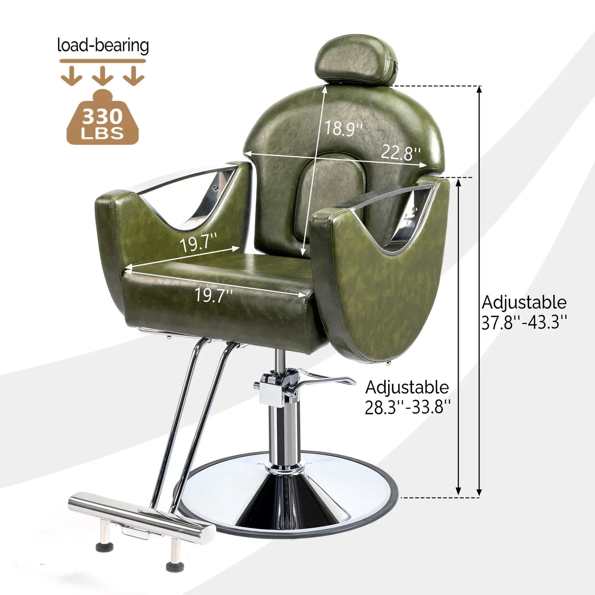 OmySalon Reclining Salon Chair With Footrest And 330 lbs Capacity
