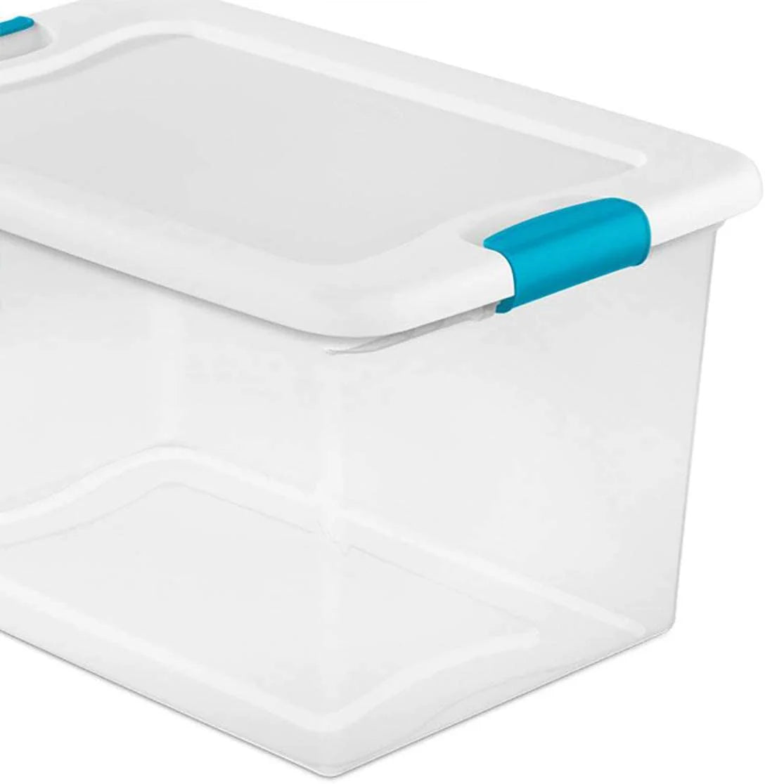 Sterilite Clear Storage Tote With Lids, 64 Quart, 6 Pack