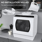 Portable Countertop Dishwasher, 5-Liter Built-In Water Tank, Glass Door