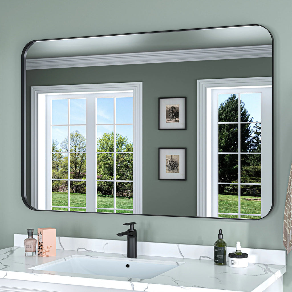 Aluminum Alloy Rounded Corner Wall Vanity Mirror