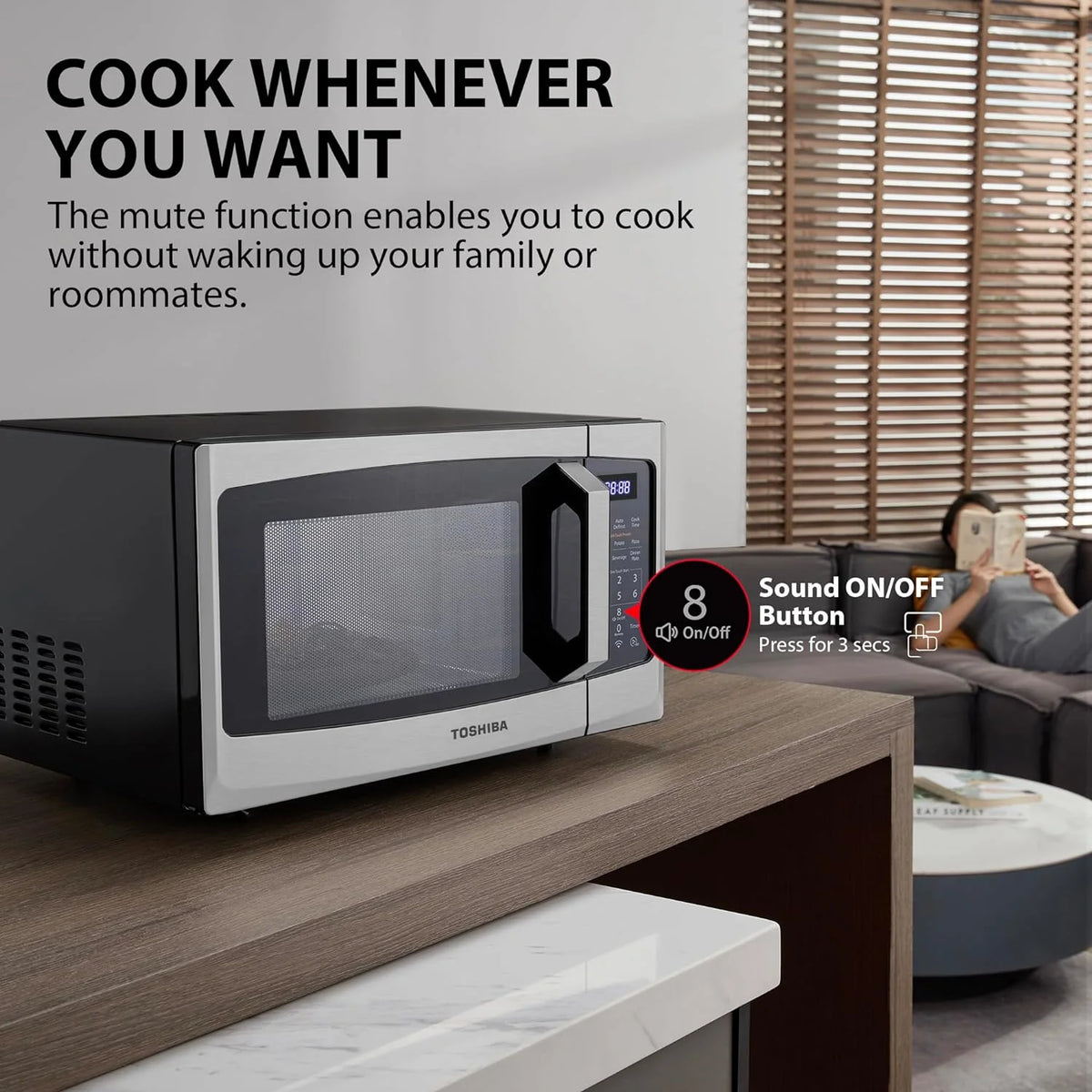 TOSHIBA 4-in-1 Countertop Microwave Oven, 1.5 Cu Ft, 1000W, Silver - ML-EC42P(SS)