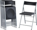 Homylin Commercial Folding Chairs, Pack Of 6, Black, 16.5in D x 18.7in W x 30.5in H