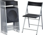 Homylin Commercial Folding Chairs, Pack Of 6, Black, 16.5in D x 18.7in W x 30.5in H