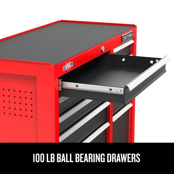2000 Series 26-in W x 36.5-in H 5-Drawer Steel Rolling Tool Cabinet - Red