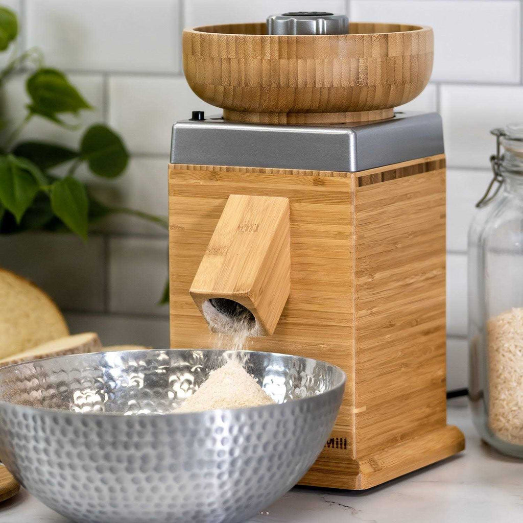 NutriMill Harvest Grain Mill With Bamboo Cabinet - Harvest