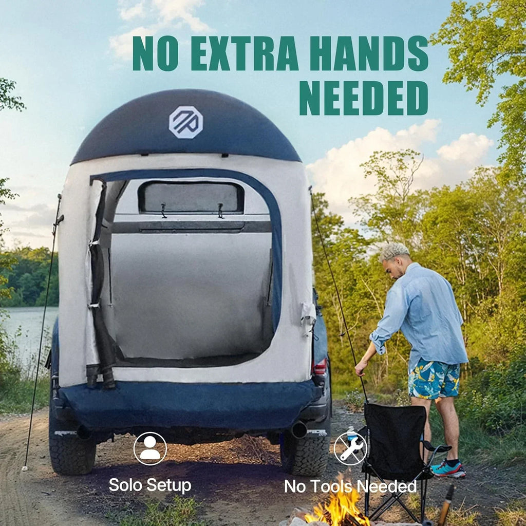 Inflatable Pickup Truck Bed Tent, 3 Person, 5.5ft-8ft