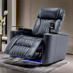Power Home Theater Recliner Chair, 34.6 D x 38.2 W x 41.4 H, 110-160 Recline, 270 Swivel