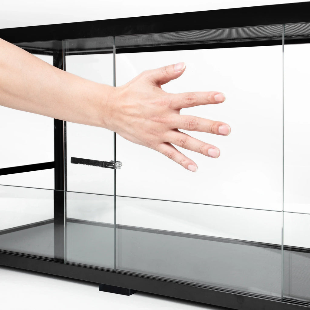 REPTIZOO Reptile Knock-Down Full View Natural Terrarium, Black, 24 x 18 x 18 inches