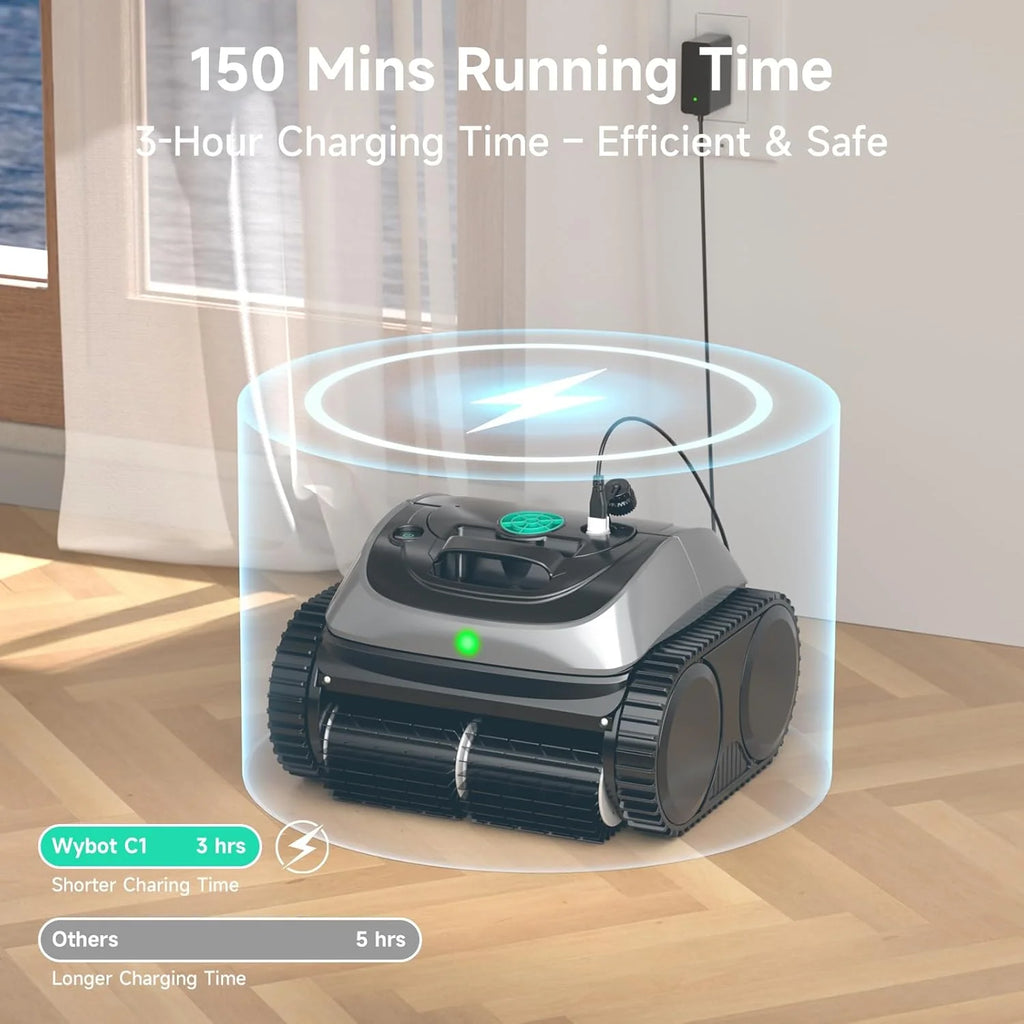 WYBOT Cordless Robotic Pool Vacuum, 150 Mins Runtime, For Inground Pools Up To 1,614 Sq.ft - C1