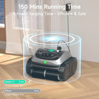 WYBOT Cordless Robotic Pool Vacuum, 150 Mins Runtime, For Inground Pools Up To 1,614 Sq.ft - C1