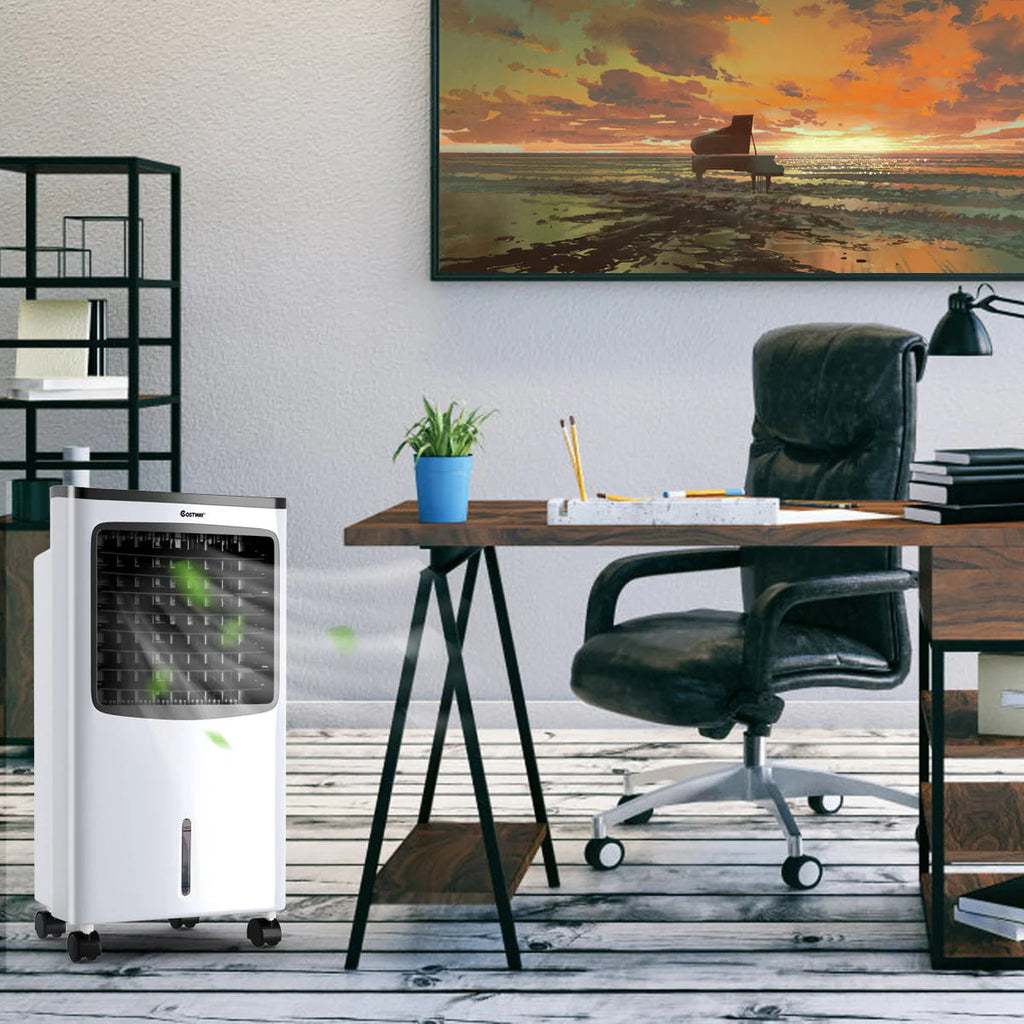 Costway Portable Evaporative Air Cooler Fan Humidifier With Remote Control - 8L