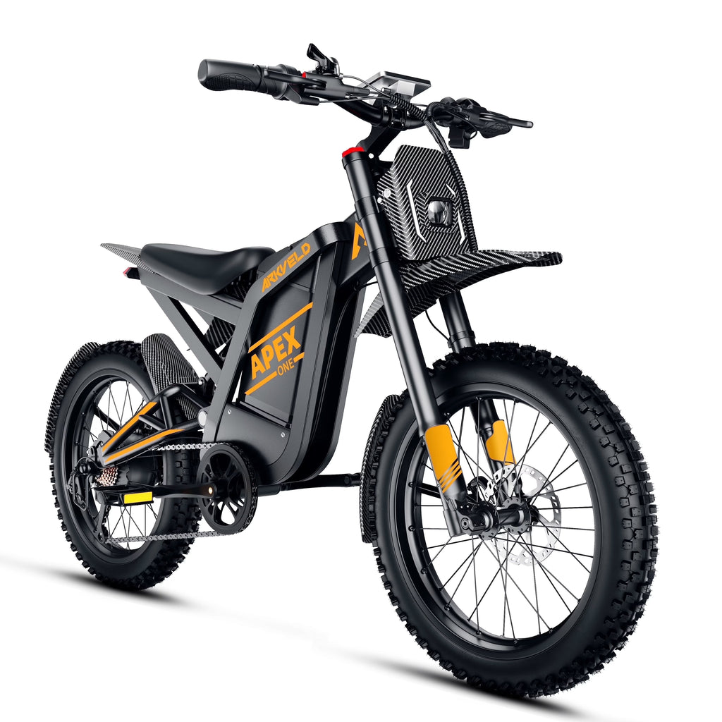 Arkveld Adult Electric Fat Tire Bike, 3000W, 40 MPH, 80 Miles, 25 inch, White - APEX1