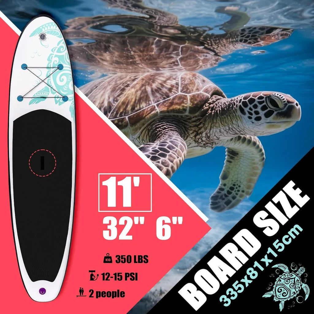 FunWater Inflatable Stand Up Paddle Board, 11 ft x 32 in x 6 in - SUP Paddle Accessories