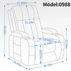 Lazy Boy Power Lift Recliner Chair With Massage, Lumbar Heating, USB Port And Cup Holders - Single Motor