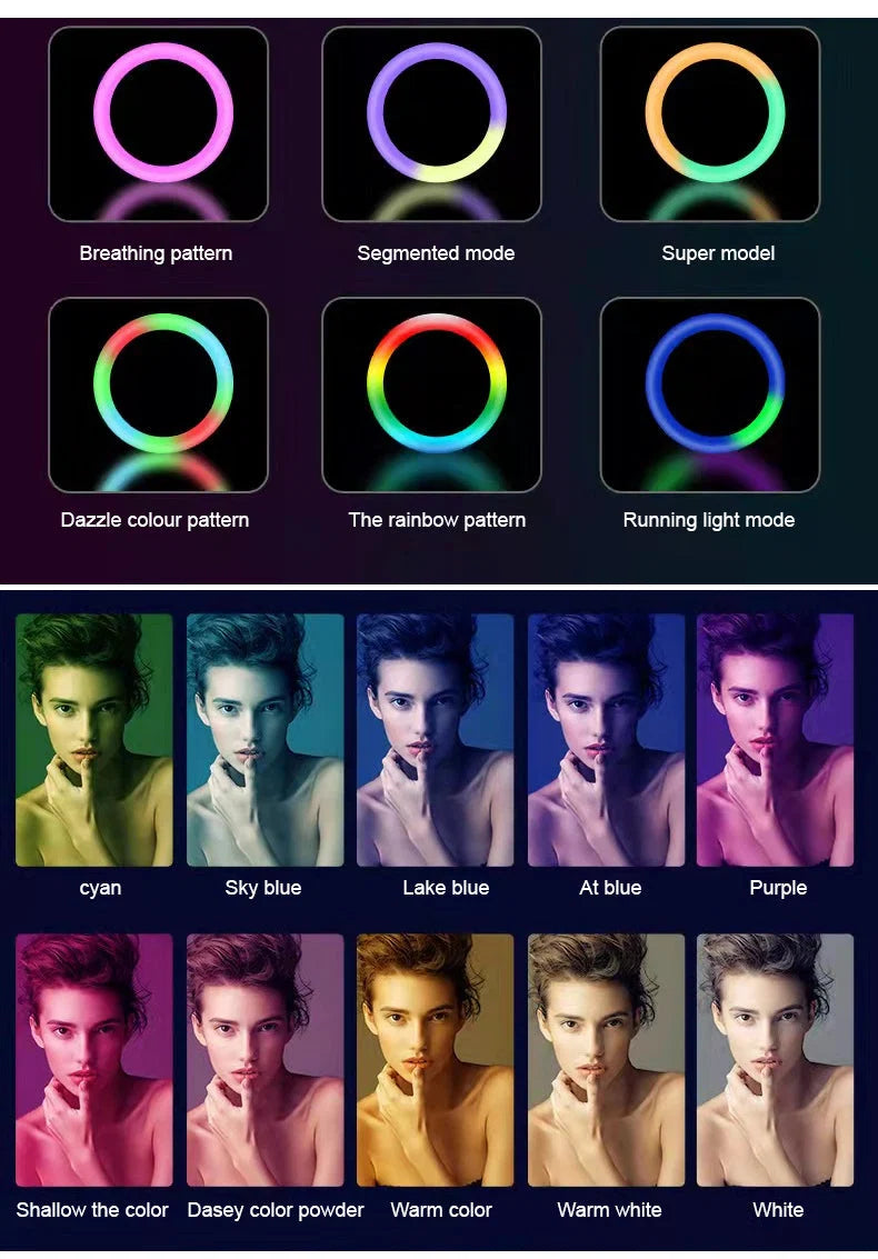 Portable 180 Degree Rotating Ring Light 10.2 Inch iPad Photo Booth Selfie