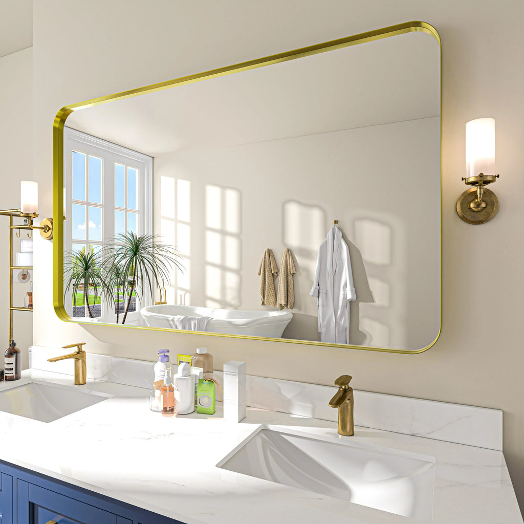 Aluminum Alloy Rounded Corner Wall Vanity Mirror