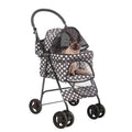 Foldable Pet Travel Stroller For Cats & Dogs, Waterproof, 4 Wheels, Black