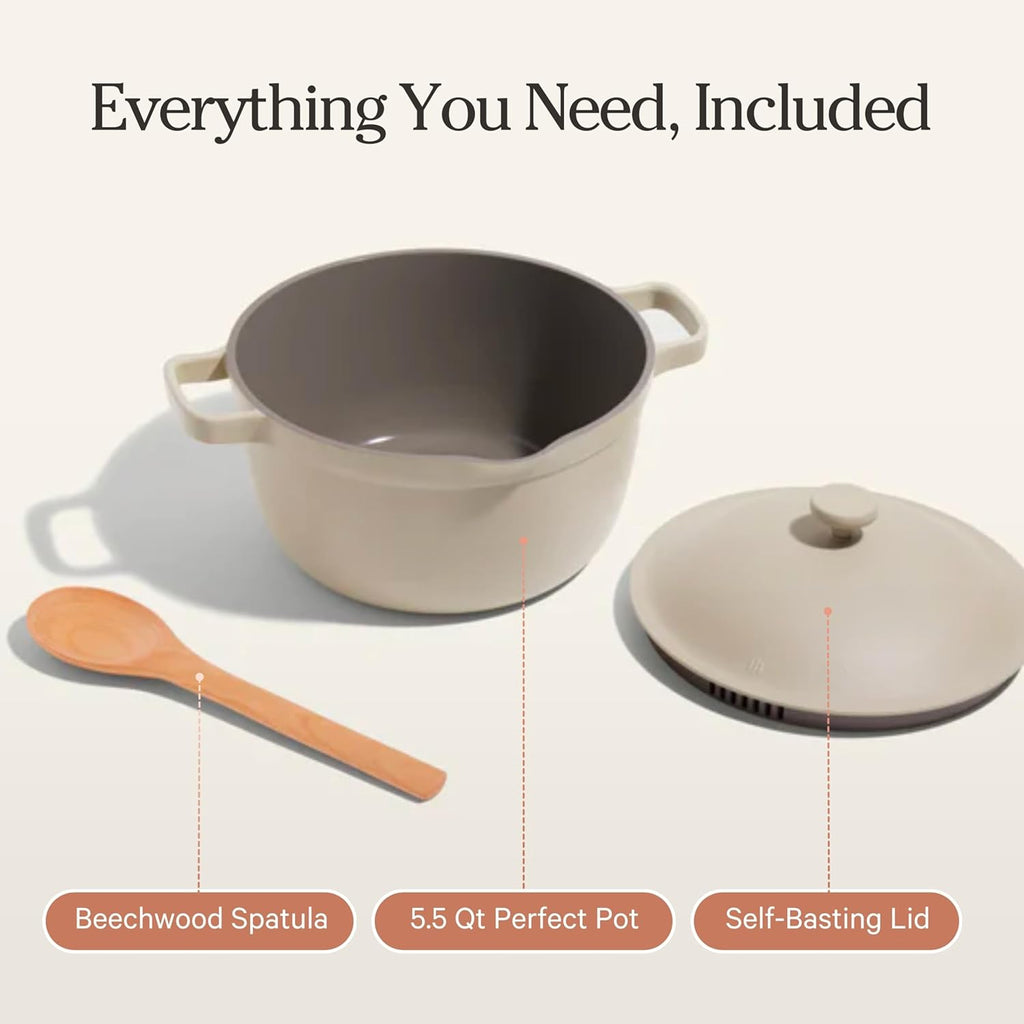Our Place Perfect Pot 5.5 Qt Ceramic Pot With Lid And Spatula, Steam