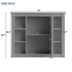 36'' Bathroom Vanity Set With Ceramic Sink Top, Mirror Cabinet, 2 Doors And 2 Drawers - Gray